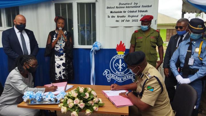 Ms. Horejah Bala Gaye and Mr.  Justine Majura Masejo Arusha Regional Police Commander