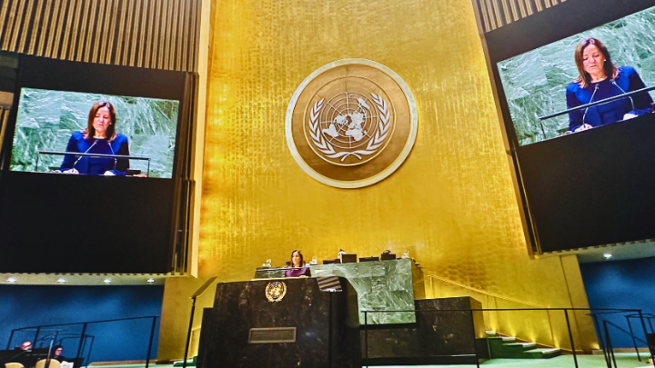 La Présidente Gatti Santana prononce une allocution devant l’Assemblée générale des Nations Unies