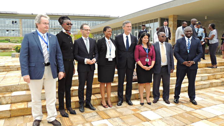 Federal Minister for Foreign Affairs of the Federal Republic of Germany touring the premises of the Mechanism Arusha branch