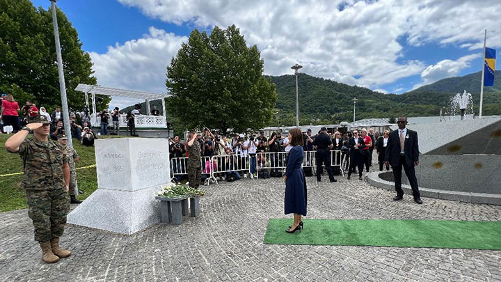 President Graciela Gatti Santana at the 27th commemoration of the Srebrenica Genocide held in Potočari.