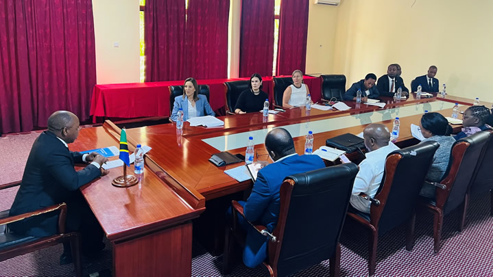 President Gatti Santana meets with Tanzanian Minister of Constitutional and Legal Affairs, His Excellency Hon. Dr. Damas D. Ndumbaro, and other high-level Government officials