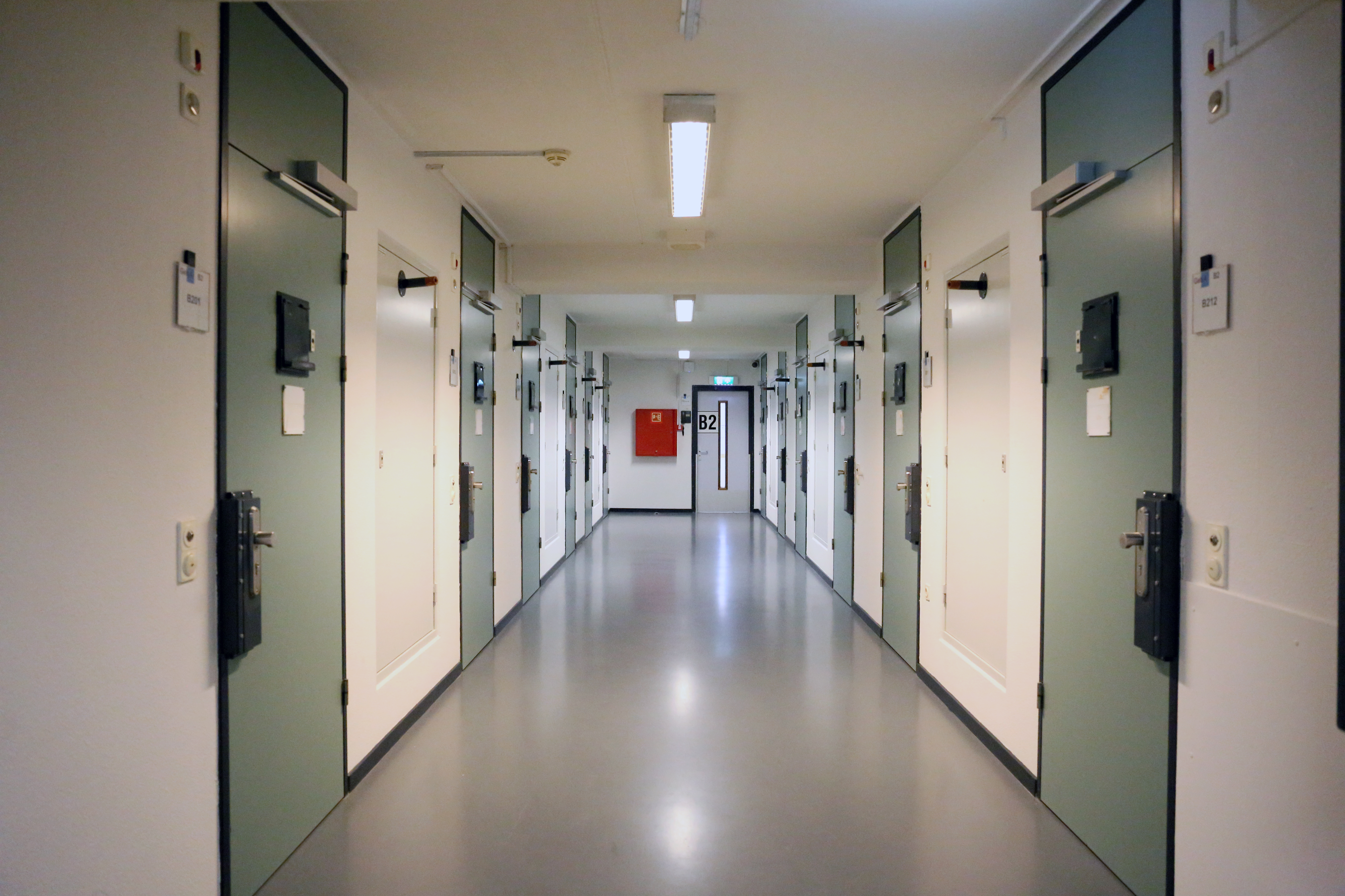 Cell Corridor at the United Nations Detention Unit in The Hague 