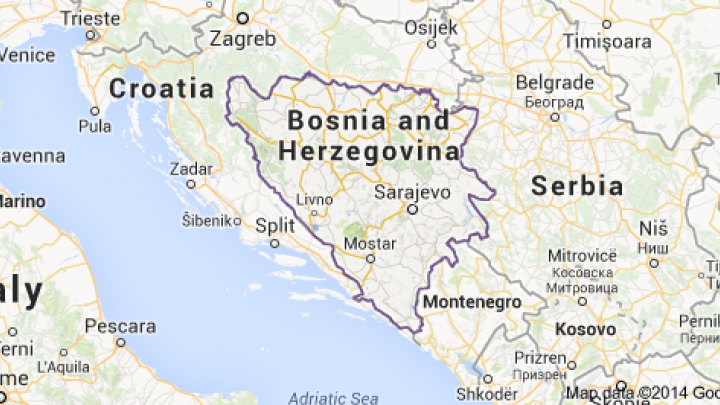 Map of Bosnia and Herzegovina