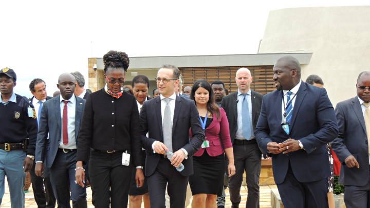 Federal Minister for Foreign Affairs of the Federal Republic of Germany touring the premises of the Mechanism Arusha branch