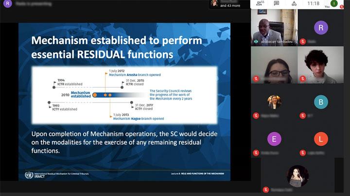 Le deuxième cycle du programme interuniversitaire de vidéoconférences se poursuit avec une conférence donnée par le Greffier Abubacarr Tambadou