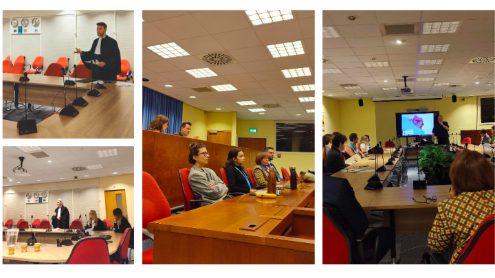 A collage of photos depicting the visit