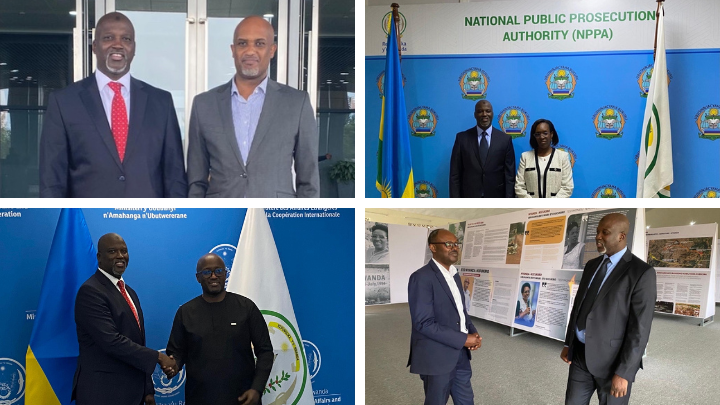 A collage of photos from the registrar's visit to Rwanda