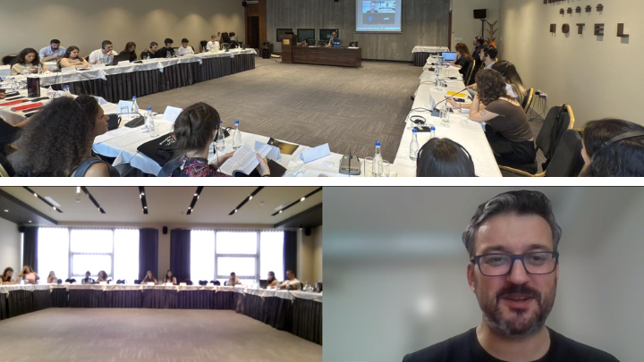 A collage of images from the online lecture