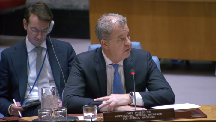 Headshot of the Prosecutor Brammertz during his speech before the General Assembly.