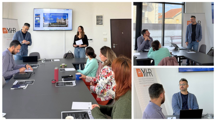 A collage of photos from the event showing participants and lecturer in discussion and during presentations