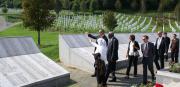 Prosecutor Jallow at the Potočari Memorial, near Srebrenica