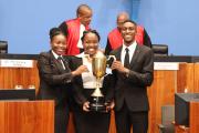 Winning Team: Zimbabwe (Great Zimbabwe University). From left to right: Ashley Muza, Kundiso Rusike and Carl Makomborero Muropa