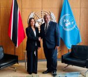 IRMCT President Graciela Gatti Santana with His Excellency Ambassador Dennis Francis