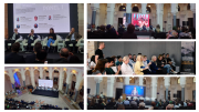 A collage of images from the conferences held in Prijedor and Sarajevo