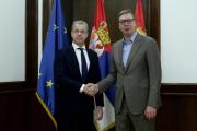 Prosecutor Serge Brammertz and Serbian President Aleksandar Vucic