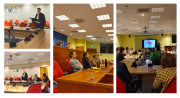 A collage of photos depicting the visit